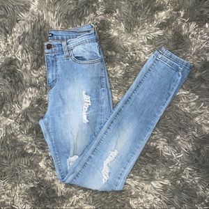 Fashion Nova Glistening Jeans - Medium Wash